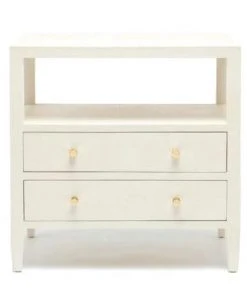 Made Goods New Arrivals Jarin Double Nightstand White Faux Belgian Linen