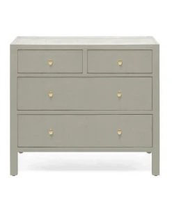Made Goods Jarin 36" Dresser Light Gray Faux Belgian Linen