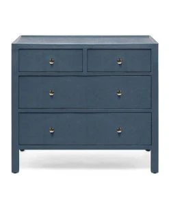 Made Goods Jarin 36" Dresser True Navy Faux Belgian Linen