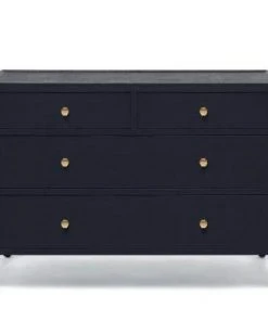 Made Goods New Arrivals Jarin 48" Dresser Dark Navy Faux Belgian Linen