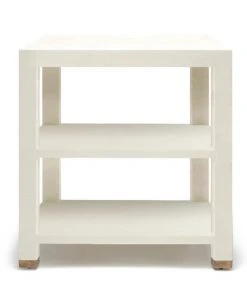 Made Goods New Arrivals Jarin Side Table White Faux Belgian Linen
