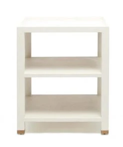 Made Goods New Arrivals Jarin Side Table White Faux Belgian Linen