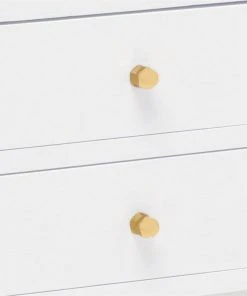 Made Goods Jarin Single Nightstand Designer White Faux Belgian Linen