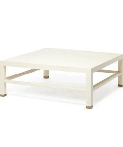 Made Goods Jarin Square Coffee Table White Faux Belgian Linen