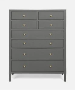 Made Goods Jarin Tallboy Graphite Faux Belgian Linen