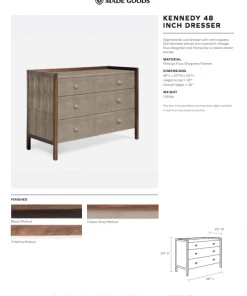 Made Goods Kennedy 48" Dresser Castor Grey And Walnut 7 Made Goods Kennedy 48
