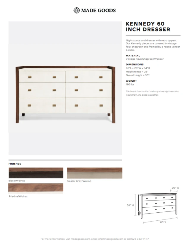 Made Goods New Arrivals Kennedy 60" Dresser Castor Grey And Walnut 7 Made Goods New Arrivals Kennedy 60" Dresser Castor Grey And Walnut