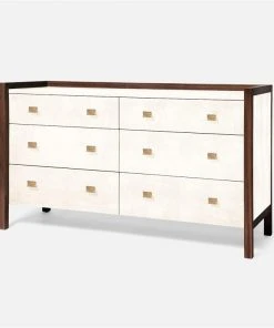 Made Goods Kennedy 60" Dresser Pristine And Walnut