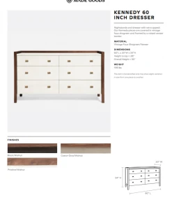 Made Goods Kennedy 60" Dresser Pristine And Light Bleached Oak 7 Made Goods Kennedy 60