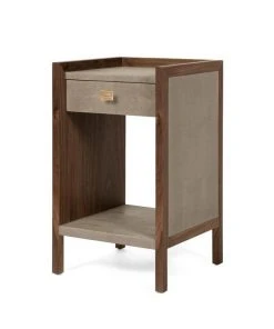Made Goods New Arrivals Kennedy Single Nightstand Castor Gray And Walnut