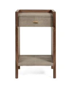 Made Goods New Arrivals Kennedy Single Nightstand Castor Gray And Walnut