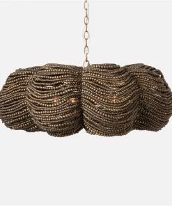 Made Goods New Arrivals Kira Chandelier Bronze Wood Beads
