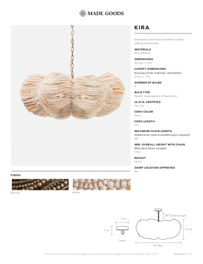 Made Goods New Arrivals Kira Chandelier Bronze Wood Beads 7 Made Goods New Arrivals Kira Chandelier Bronze Wood Beads
