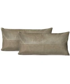 Made Goods Kody Lumbar Pillow Set Storm Leather