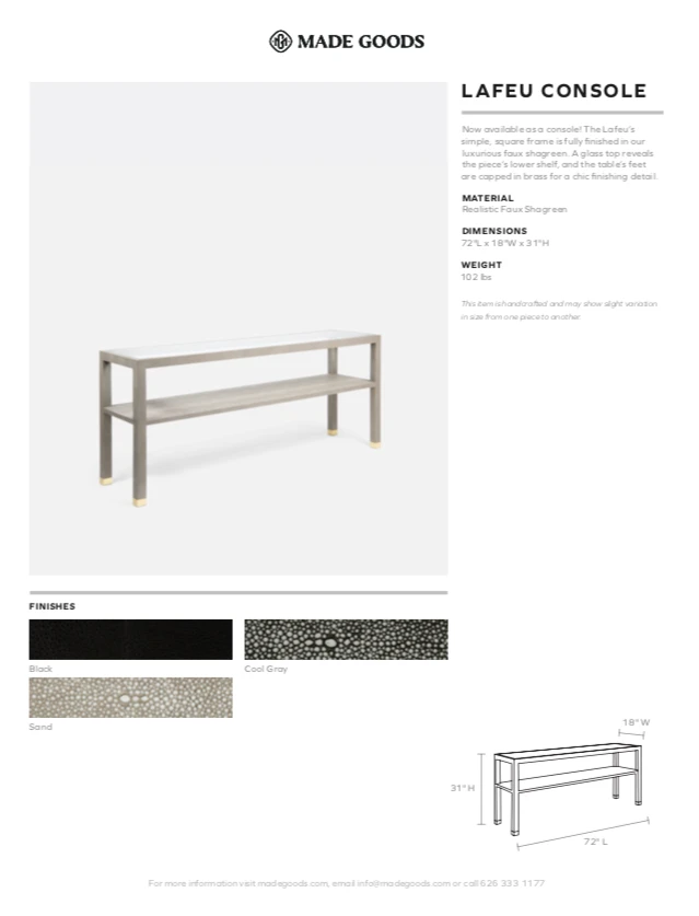 Made Goods New Arrivals Lafeu Console Cool Grey Realistic Faux Shagreen 5 Made Goods New Arrivals Lafeu Console Cool Grey Realistic Faux Shagreen