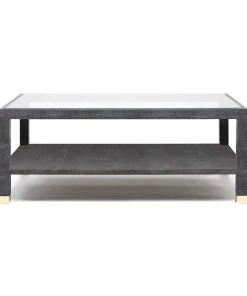 Made Goods Lafeu Rectangle Coffee Table Cool Gray Faux Shagreen New Arrivals