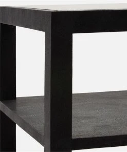 Made Goods Lafeu Side Table Single And Double Black Realistic Faux Shagreen New Arrivals