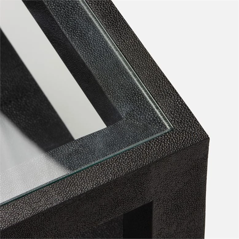 Made Goods Lafeu Side Table Single And Double Black Realistic Faux Shagreen New Arrivals 5 Made Goods Lafeu Side Table Single And Double Black Realistic Faux Shagreen New Arrivals