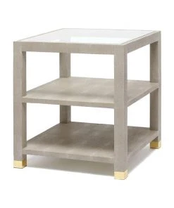 Made Goods New Arrivals Lafeu Side Table Single And Double Sand Realistic Faux Shagreen