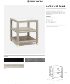 Made Goods New Arrivals Lafeu Side Table Single And Double Sand Realistic Faux Shagreen