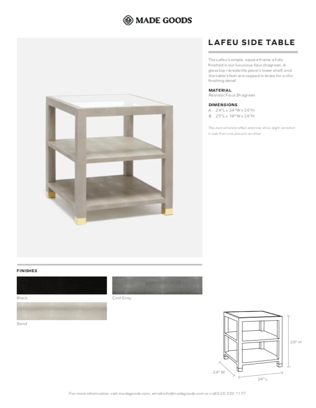 Made Goods Lafeu Side Table Single And Double Black Realistic Faux Shagreen New Arrivals 7 Made Goods Lafeu Side Table Single And Double Black Realistic Faux Shagreen New Arrivals