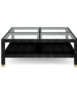 Made Goods New Arrivals Lafeu Square Coffee Table Black Faux Shagreen