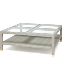 Made Goods Lafeu Square Coffee Table Sand Faux Shagreen New Arrivals