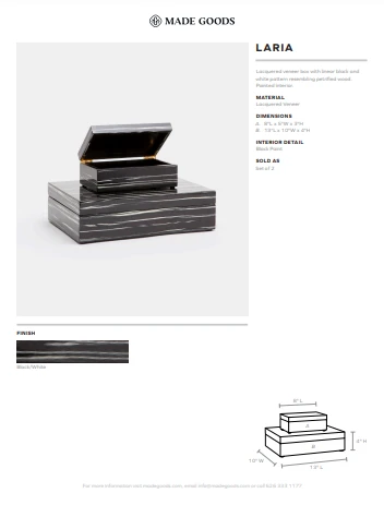 Made Goods Laria Box Set Black And White Lacquer New Arrivals 5 Made Goods Laria Box Set Black And White Lacquer New Arrivals