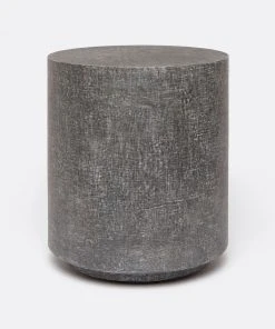 Made Goods New Arrivals Leonia Stool Charcoal Faux Linen