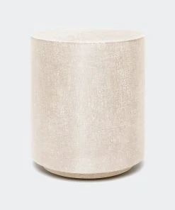 Made Goods Leonia Stool Warm Silver Faux Linen New Arrivals