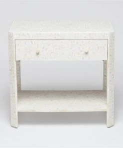 Made Goods New Arrivals Lexi Double Nightstand Natural Bone And White Resin