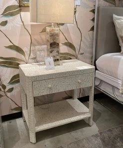 Made Goods New Arrivals Lexi Double Nightstand Natural Bone And White Resin