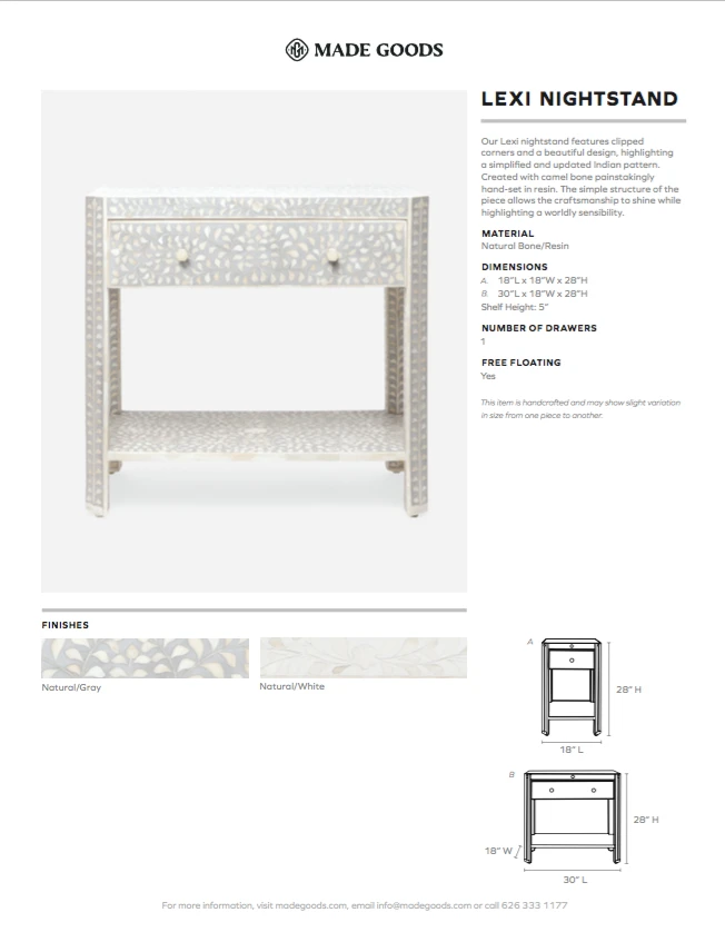 Made Goods Lexi Double Nightstand Natural Bone And Gray Resin New Arrivals 6 Made Goods Lexi Double Nightstand Natural Bone And Gray Resin New Arrivals