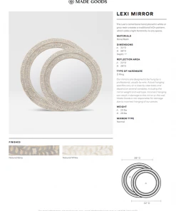 Made Goods New Arrivals Lexi Mirror 38" Natural Bone And Gray Resin