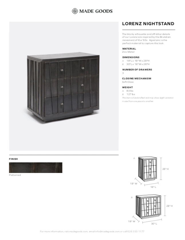 Made Goods Lorenz Double Nightstand Zinc 6 Made Goods Lorenz Double Nightstand Zinc