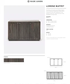 Made Goods Lorenz Buffet Patterned Zinc Metal New Arrivals