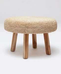 Made Goods New Arrivals Luna Stool Large Bleached Raffia