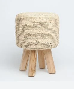 Made Goods Luna Stool Small Bleached Raffia New Arrivals