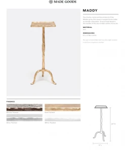 Made Goods New Arrivals Maddy Drinks Table Gold Twisted Iron 5 Made Goods New Arrivals Maddy Drinks Table Gold Twisted Iron