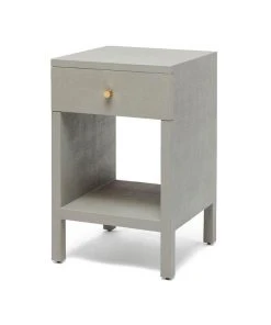 Made Goods New Arrivals Maris Single Nightstand Light Grey Faux Belgian Linen