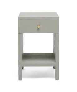 Made Goods New Arrivals Maris Single Nightstand Light Grey Faux Belgian Linen