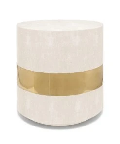 Made Goods New Arrivals Maxine Side Table Brass And Snow Faux Shagreen