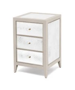 Made Goods Mia Single Nightstand French Gray Vintage Faux Shagreen New Arrivals