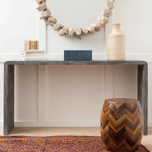 Made Goods New Arrivals Harlow Narrow Console Cool Grey Faux Shagreen 4 Made Goods New Arrivals Harlow Narrow Console Cool Grey Faux Shagreen
