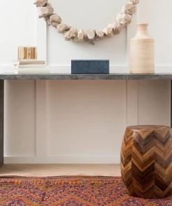 Made Goods Harlow 60" Console Cool Gray Faux Shagreen