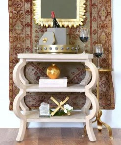 Worlds Away Olive Side Table Cerused Oak New Arrivals