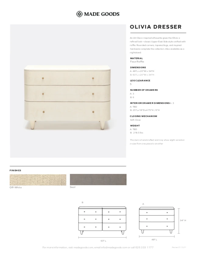 Made Goods New Arrivals Olivia 6 Drawer Dresser Seal Faux Raffia 6 Made Goods New Arrivals Olivia 6 Drawer Dresser Seal Faux Raffia
