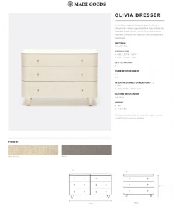Made Goods Olivia 6 Drawer Dresser Off White Faux Raffia New Arrivals