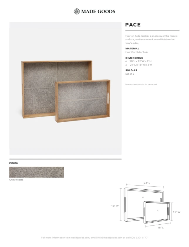 Made Goods Pace Tray Set Grey Hair On Hide New Arrivals 7 Made Goods Pace Tray Set Grey Hair On Hide New Arrivals