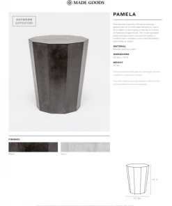 Made Goods Pamela Stool Black Concrete
